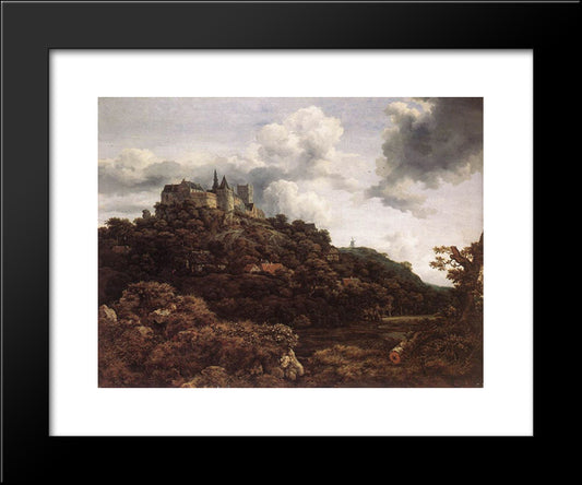 Bentheim Castle 20x24 Black Modern Wood Framed Art Print Poster by van Ruisdael, Jacob Isaakszoon