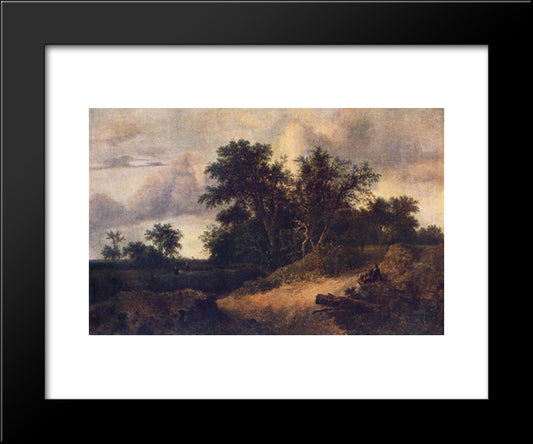 Landscape With A House In The Grove 20x24 Black Modern Wood Framed Art Print Poster by van Ruisdael, Jacob Isaakszoon