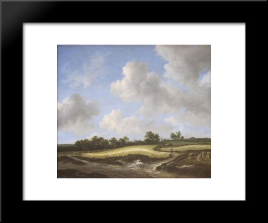 Landscape With A Wheatfield 20x24 Black Modern Wood Framed Art Print Poster by van Ruisdael, Jacob Isaakszoon