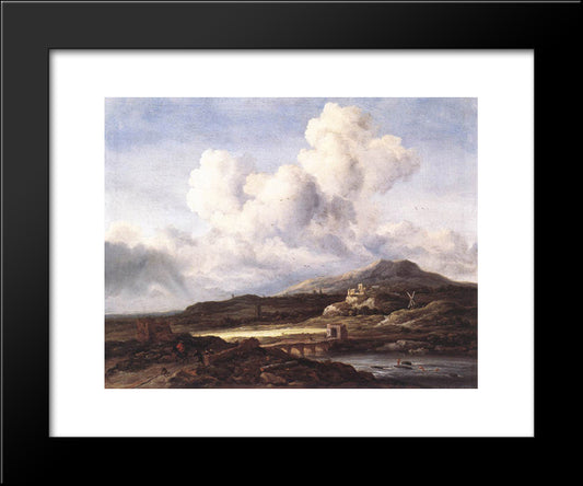 The Ray Of Sunlight 20x24 Black Modern Wood Framed Art Print Poster by van Ruisdael, Jacob Isaakszoon