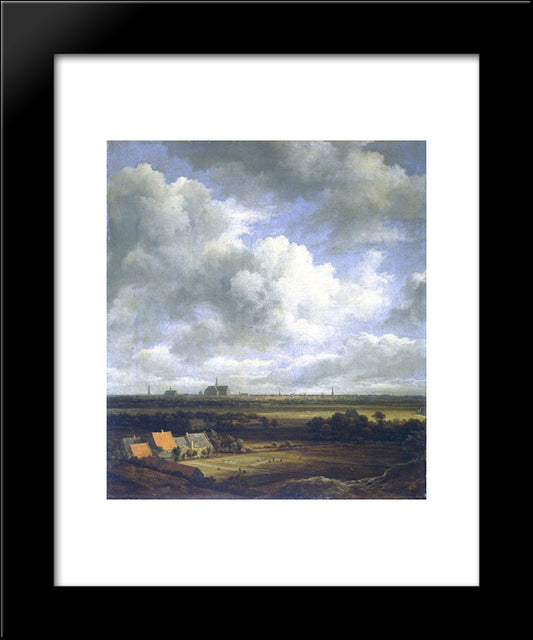 View Of Haarlem With Bleaching Fields In The Foreground 20x24 Black Modern Wood Framed Art Print Poster by van Ruisdael, Jacob Isaakszoon