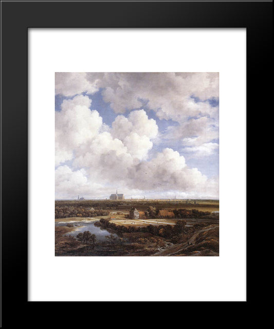 View Of Haarlem With Bleaching Grounds 20x24 Black Modern Wood Framed Art Print Poster by van Ruisdael, Jacob Isaakszoon