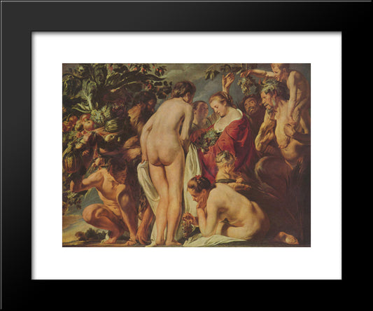 Allegory Of Abundance 20x24 Black Modern Wood Framed Art Print Poster by Jordaens, Jacob