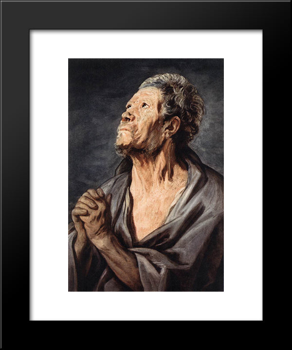 An Apostle 20x24 Black Modern Wood Framed Art Print Poster by Jordaens, Jacob