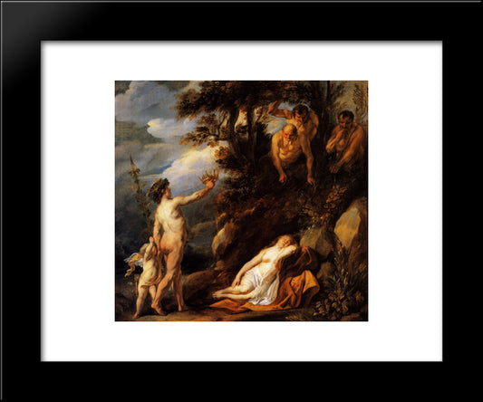 Bacchus And Ariadne 20x24 Black Modern Wood Framed Art Print Poster by Jordaens, Jacob