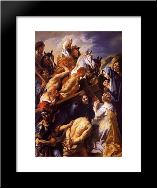 Christ Carrying The Cross 20x24 Black Modern Wood Framed Art Print Poster by Jordaens, Jacob