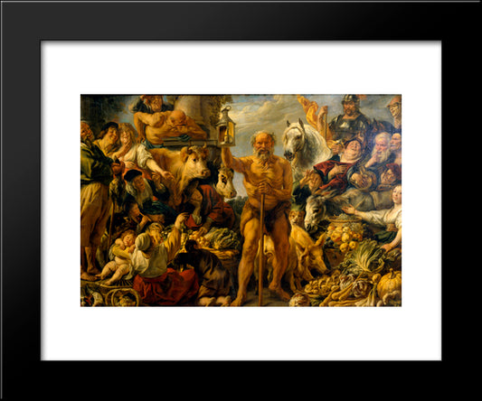 Diogenes Searching For An Honest Man 20x24 Black Modern Wood Framed Art Print Poster by Jordaens, Jacob