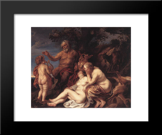 Education Of Jupiter 20x24 Black Modern Wood Framed Art Print Poster by Jordaens, Jacob