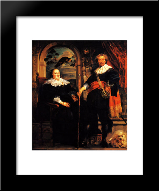 Govaert Van Surpele And His Wife 20x24 Black Modern Wood Framed Art Print Poster by Jordaens, Jacob