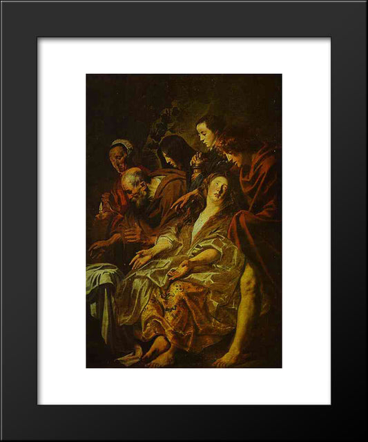 Holy Women At The Sepulchre 20x24 Black Modern Wood Framed Art Print Poster by Jordaens, Jacob