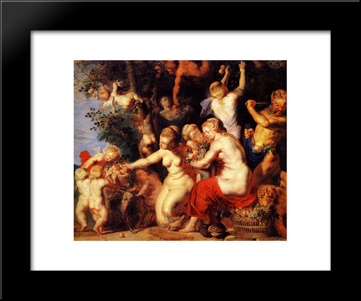 Homage To Pomona 20x24 Black Modern Wood Framed Art Print Poster by Jordaens, Jacob