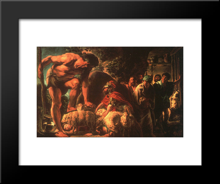 Odysseus 20x24 Black Modern Wood Framed Art Print Poster by Jordaens, Jacob