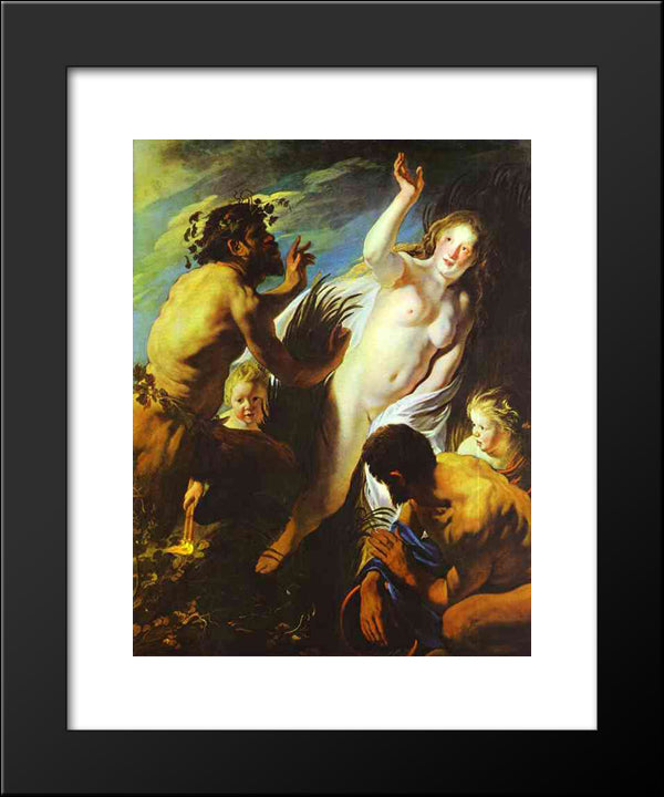 Pan And Syrinx 20x24 Black Modern Wood Framed Art Print Poster by Jordaens, Jacob