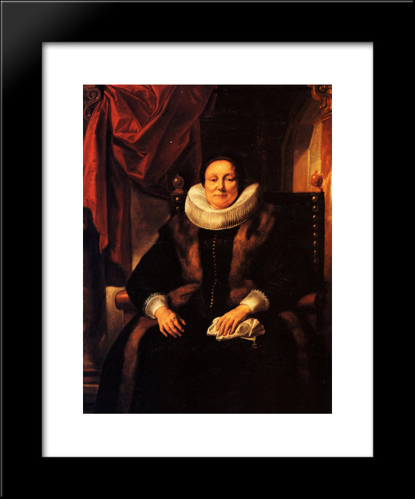 Portrait Of A Lady Sitting In A Chair 20x24 Black Modern Wood Framed Art Print Poster by Jordaens, Jacob