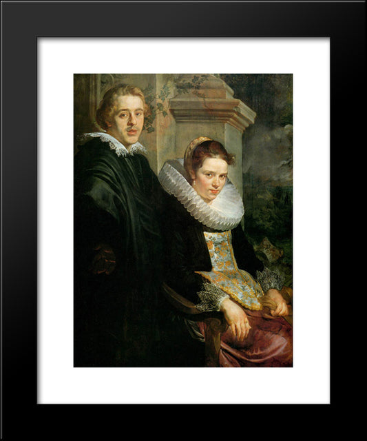 Portrait Of A Young Married Couple 20x24 Black Modern Wood Framed Art Print Poster by Jordaens, Jacob