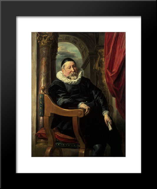 Portrait Of An Old Man 20x24 Black Modern Wood Framed Art Print Poster by Jordaens, Jacob