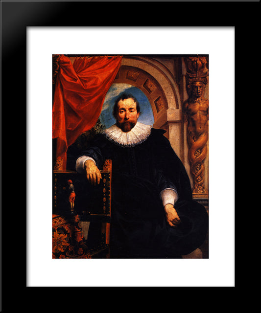 Portrait Of The Rogier Witer 20x24 Black Modern Wood Framed Art Print Poster by Jordaens, Jacob