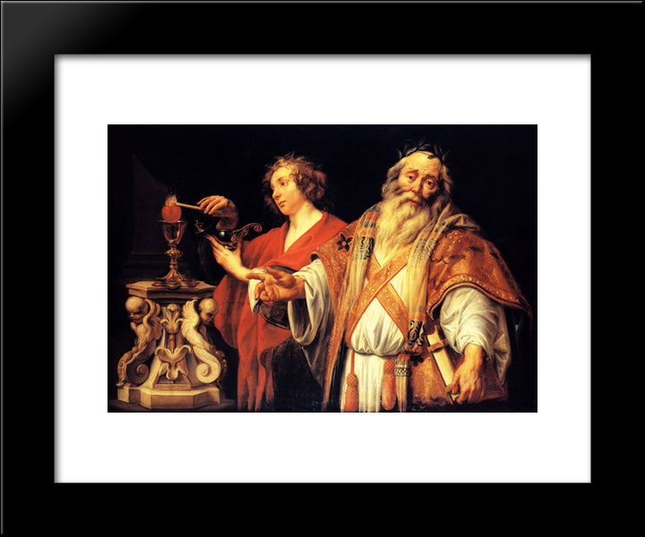 Religious Allegory 20x24 Black Modern Wood Framed Art Print Poster by Jordaens, Jacob