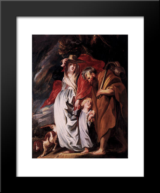 Return Of The Holy Family From Egypt 20x24 Black Modern Wood Framed Art Print Poster by Jordaens, Jacob