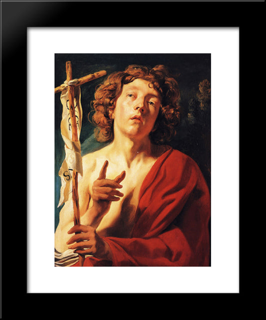 Saint John The Baptist 20x24 Black Modern Wood Framed Art Print Poster by Jordaens, Jacob