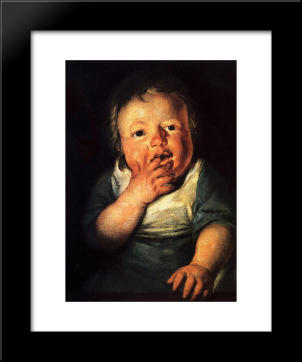 Study Of Little Child 20x24 Black Modern Wood Framed Art Print Poster by Jordaens, Jacob