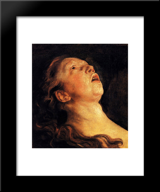 Study Of The Head Of Apollo 20x24 Black Modern Wood Framed Art Print Poster by Jordaens, Jacob