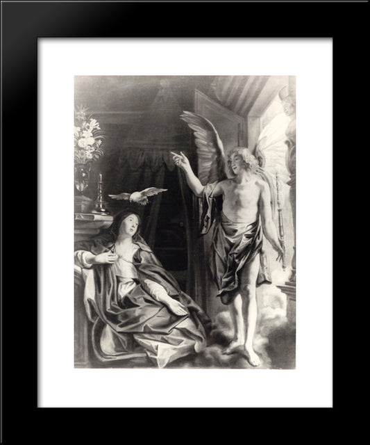 The Annunciation 20x24 Black Modern Wood Framed Art Print Poster by Jordaens, Jacob