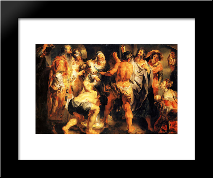 The Apostles, St. Paul And St. Barnabas At Lystra 20x24 Black Modern Wood Framed Art Print Poster by Jordaens, Jacob