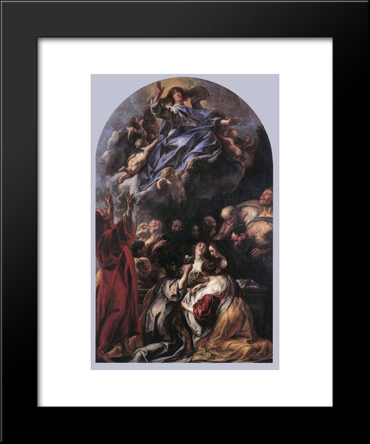 The Assumption Of The Virgin 20x24 Black Modern Wood Framed Art Print Poster by Jordaens, Jacob