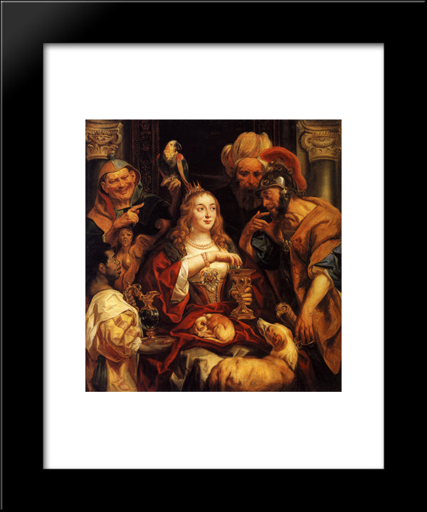 The Banquet Of Cleopatra 20x24 Black Modern Wood Framed Art Print Poster by Jordaens, Jacob