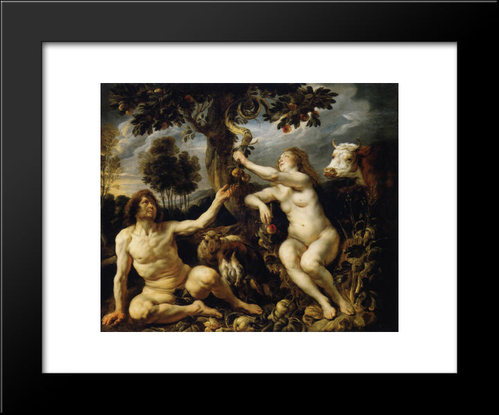 The Fall Of Man 20x24 Black Modern Wood Framed Art Print Poster by Jordaens, Jacob