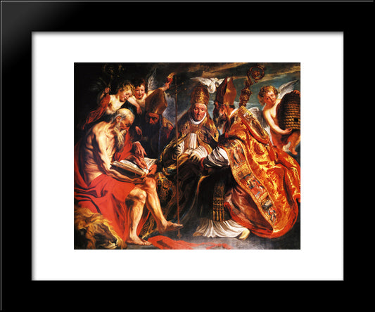 The Four Latin Fathers Of The Church 20x24 Black Modern Wood Framed Art Print Poster by Jordaens, Jacob