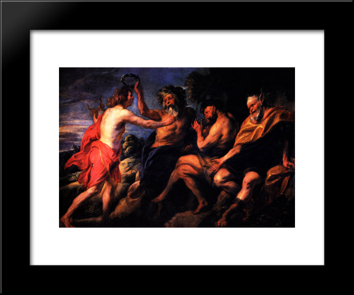 The Judgement Of Midas 20x24 Black Modern Wood Framed Art Print Poster by Jordaens, Jacob