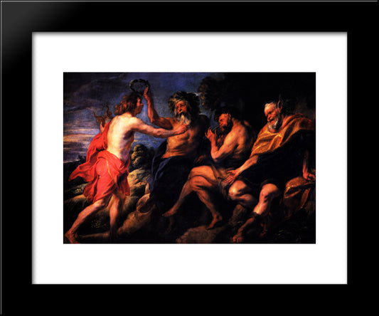 The Judgement Of Midas 20x24 Black Modern Wood Framed Art Print Poster by Jordaens, Jacob