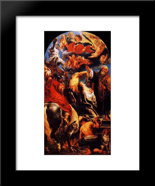 The Martyrdom Of St. Apollonia 20x24 Black Modern Wood Framed Art Print Poster by Jordaens, Jacob