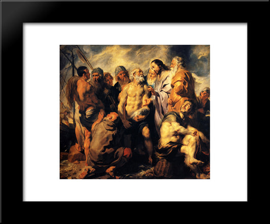 The Mission Of St. Peter 20x24 Black Modern Wood Framed Art Print Poster by Jordaens, Jacob