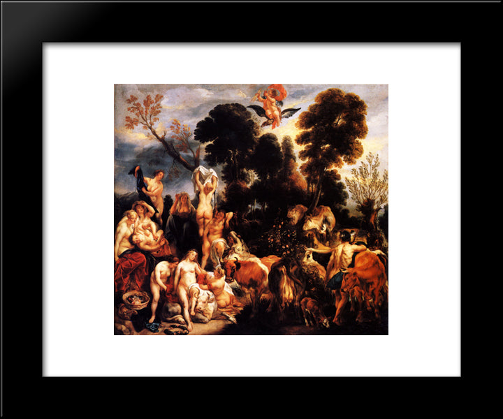 The Rape Of Europa 20x24 Black Modern Wood Framed Art Print Poster by Jordaens, Jacob