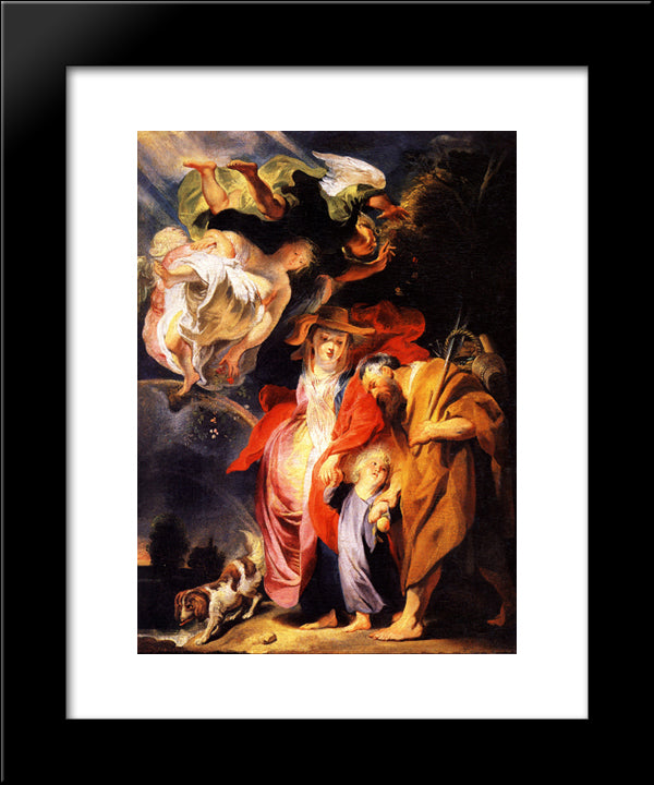 The Return From Egypt Of The Holy Family 20x24 Black Modern Wood Framed Art Print Poster by Jordaens, Jacob