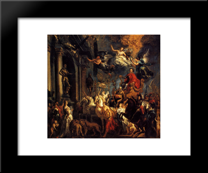 The Triumph Of Frederic-Henri 20x24 Black Modern Wood Framed Art Print Poster by Jordaens, Jacob