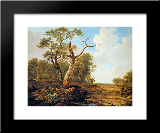 Landscape With Dead Tree 20x24 Black Modern Wood Framed Art Print Poster by van Strij, Jacob
