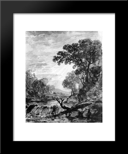 Riverview 20x24 Black Modern Wood Framed Art Print Poster by van Strij, Jacob