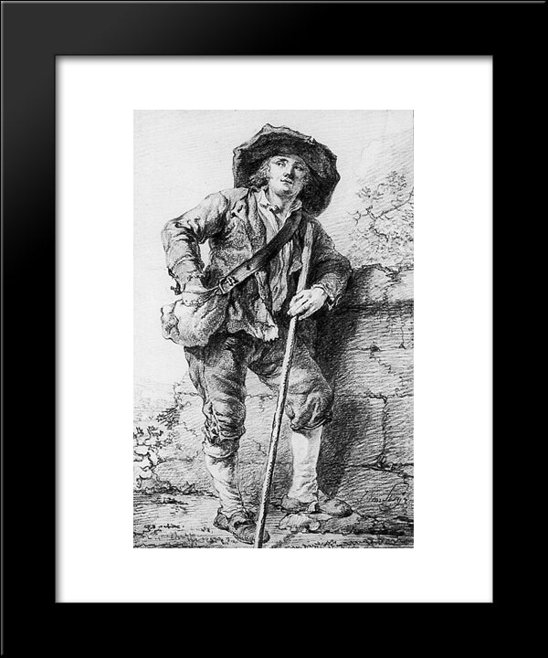 Standing Countryman 20x24 Black Modern Wood Framed Art Print Poster by van Strij, Jacob