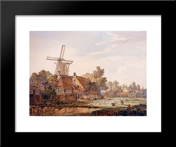 View On Bleechingground In Vriesepoort 20x24 Black Modern Wood Framed Art Print Poster by van Strij, Jacob
