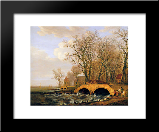 View On The Nederwaard 20x24 Black Modern Wood Framed Art Print Poster by van Strij, Jacob
