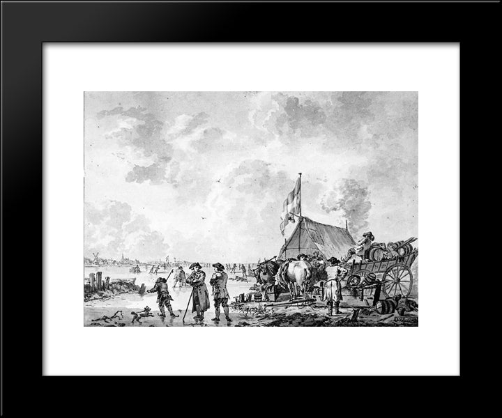 Winter Landscape 20x24 Black Modern Wood Framed Art Print Poster by van Strij, Jacob