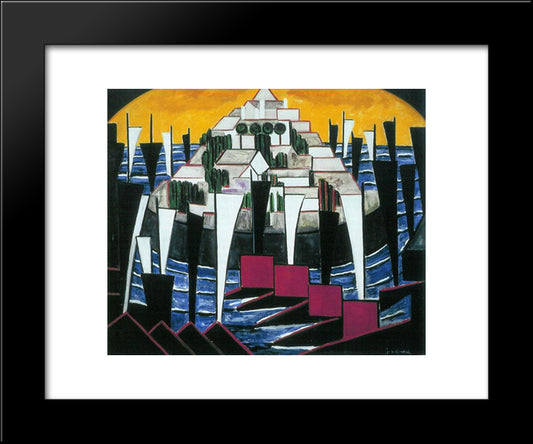 Bild No. 15, Berg Und Schiffe 20x24 Black Modern Wood Framed Art Print Poster by Heemskerck, Jacoba van