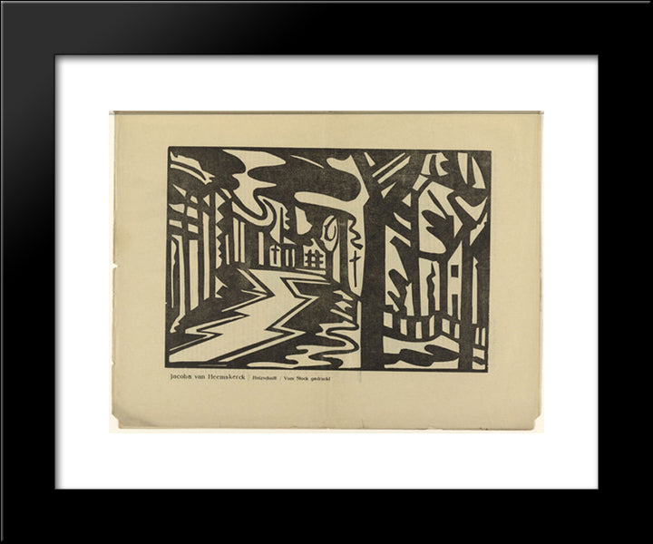 Landscape With Zigzag Path 20x24 Black Modern Wood Framed Art Print Poster by Heemskerck, Jacoba van