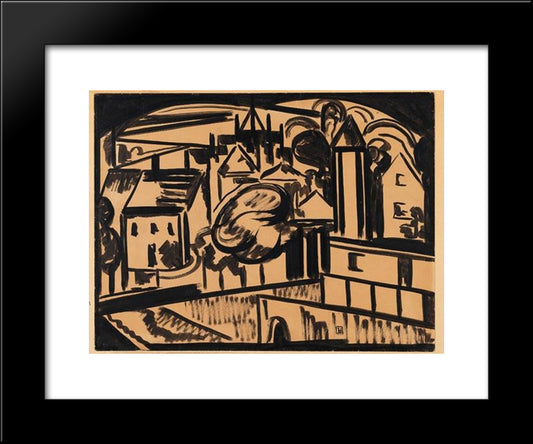 Stadt 20x24 Black Modern Wood Framed Art Print Poster by Heemskerck, Jacoba van