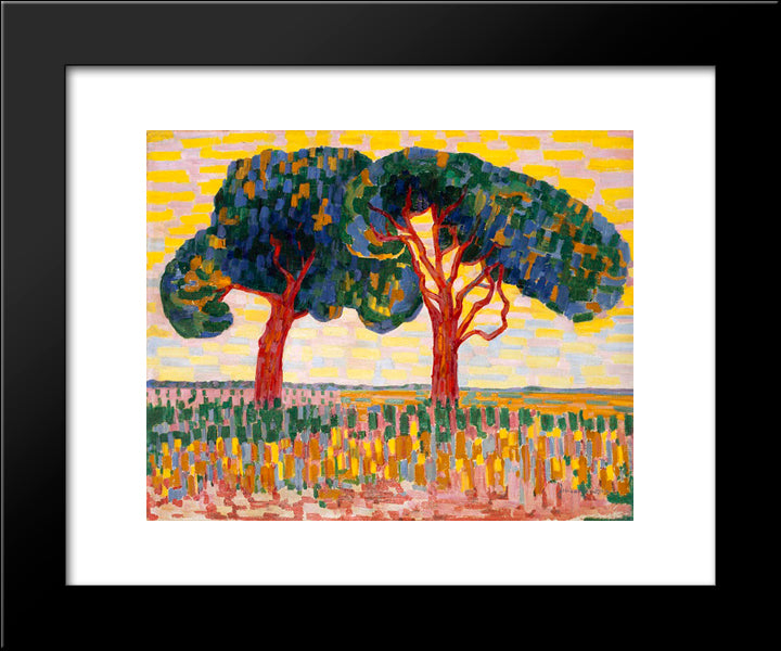 Twee Bomen, Olieverf Op Doek 20x24 Black Modern Wood Framed Art Print Poster by Heemskerck, Jacoba van