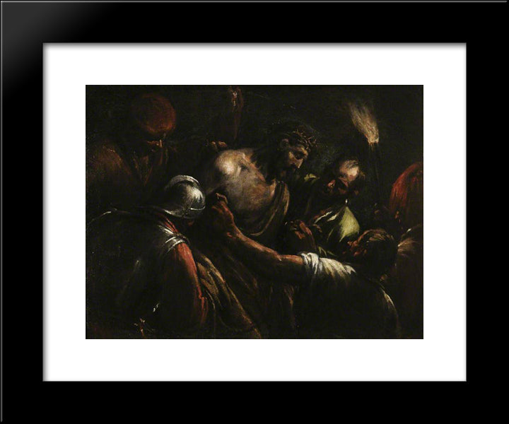 Christ Crowned With Thorns 20x24 Black Modern Wood Framed Art Print Poster by Bassano, Jacopo
